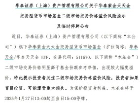 出现较大幅度溢价，9只货币型ETF午后集体停牌