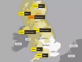 英国气象局的地图准确地显示了英国大部分地区受到警告的地点和时间——只有两个地方没有受到警告