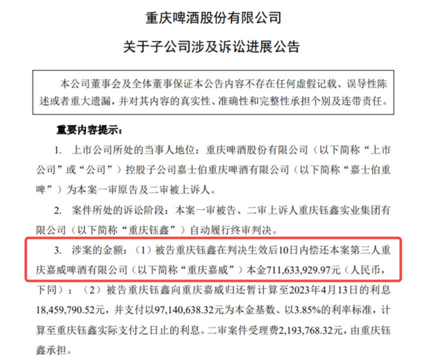 重庆啤酒业绩下滑，高端化战略受挫，内斗风波影响几何？